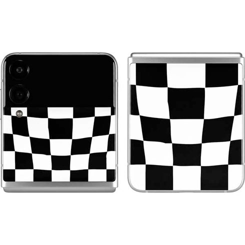 Black and White Zoomed Checkerboard Galaxy Z Flip4 5G Skin