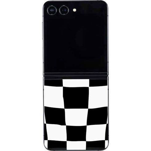 Black and White Zoomed Checkerboard Galaxy Z Flip5 5G Skin