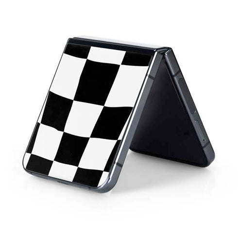 Black and White Zoomed Checkerboard Galaxy Z Flip5 5G Skin