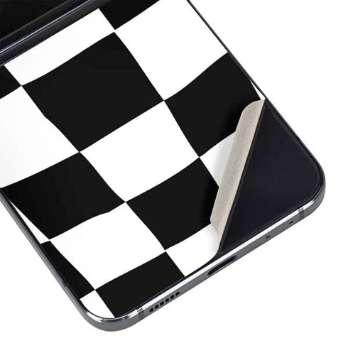 Black and White Zoomed Checkerboard Galaxy Z Flip5 5G Skin