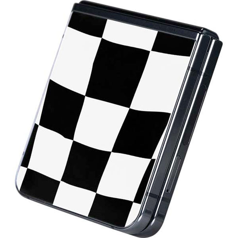 Black and White Zoomed Checkerboard Galaxy Z Flip5 5G Skin