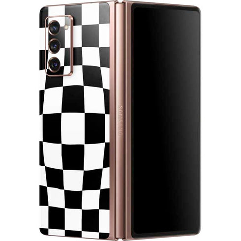 Black and White Zoomed Checkerboard Galaxy Z Fold2 5G Skin