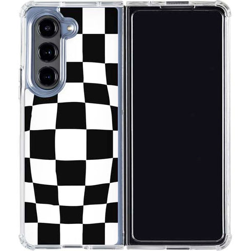 Black and White Zoomed Checkerboard Galaxy Z Fold5 5G Clear Case