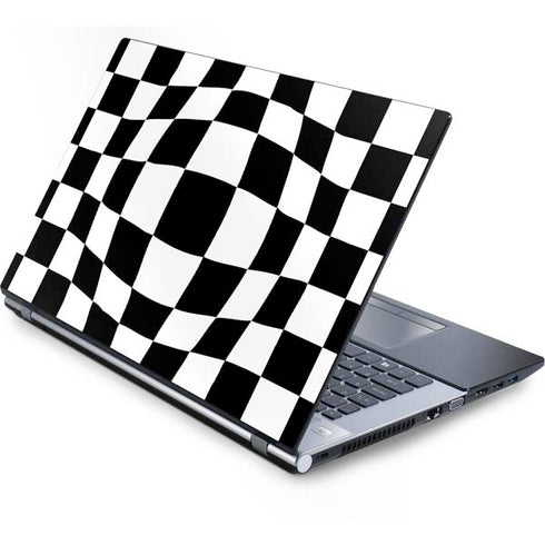 Black and White Zoomed Checkerboard Generic Laptop Skin