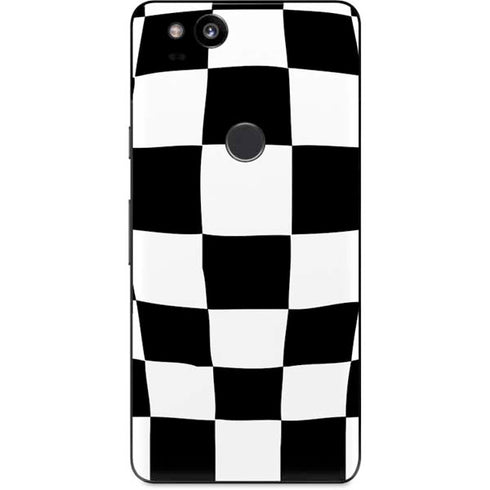Black and White Zoomed Checkerboard Google Pixel 2 Skin