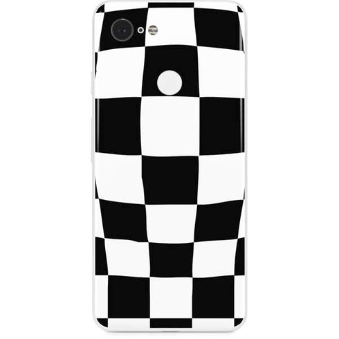 Black and White Zoomed Checkerboard Google Pixel 3 Skin