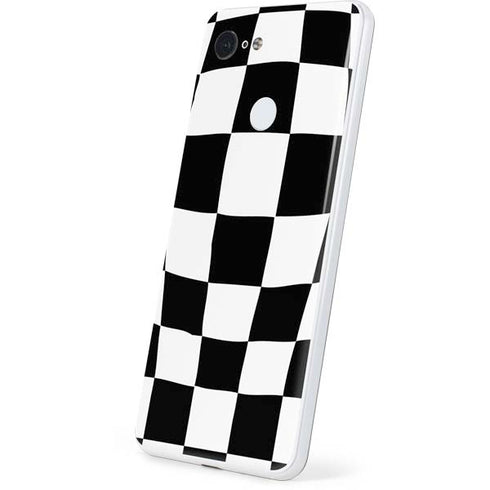 Black and White Zoomed Checkerboard Google Pixel 3 Skin