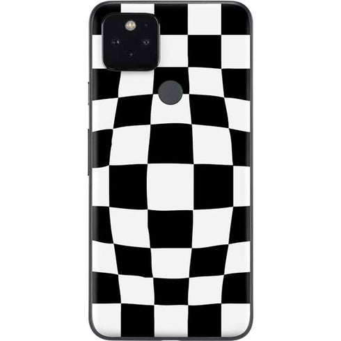 Black and White Zoomed Checkerboard Google Pixel 5 Skin