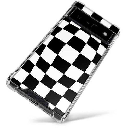 Black and White Zoomed Checkerboard Google Pixel 6 Clear Case