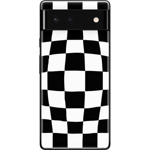 Black and White Zoomed Checkerboard Google Pixel 6 Skin