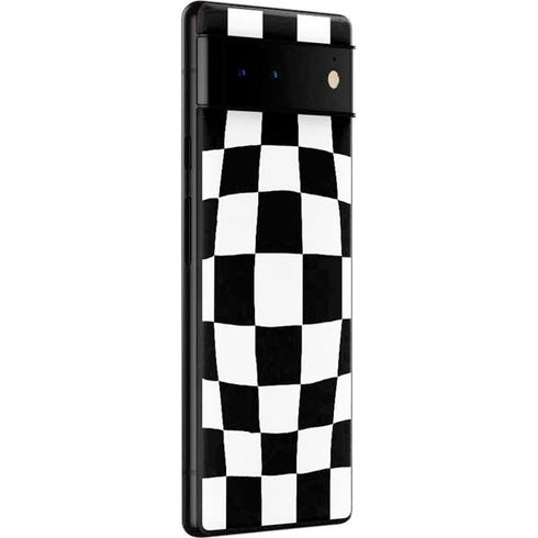 Black and White Zoomed Checkerboard Google Pixel 6 Skin