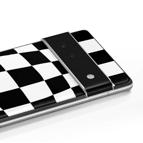 Black and White Zoomed Checkerboard Google Pixel 6 Skin