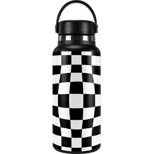 Black and White Zoomed Checkerboard Hydro Flask 32oz Wide Mouth Skin