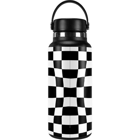 Black and White Zoomed Checkerboard Hydro Flask 32oz Wide Mouth Skin