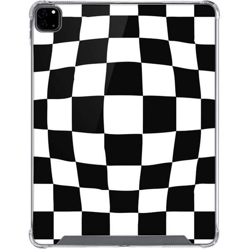 Black and White Zoomed Checkerboard iPad Pro 12.9in (2020) Clear Case