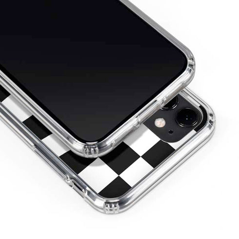 Black and White Zoomed Checkerboard iPhone 11 Clear Case