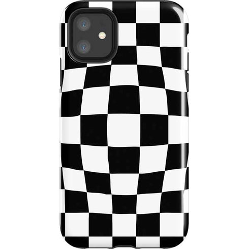 Black and White Zoomed Checkerboard iPhone 11 Impact Case