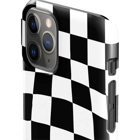 Black and White Zoomed Checkerboard iPhone 11 Pro Lite Case