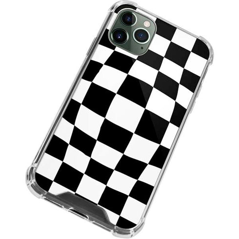 Black and White Zoomed Checkerboard iPhone 11 Pro Max Clear Case