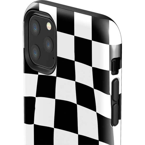 Black and White Zoomed Checkerboard iPhone 11 Pro Max Impact Case