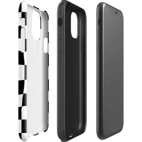 Black and White Zoomed Checkerboard iPhone 11 Pro Max Impact Case