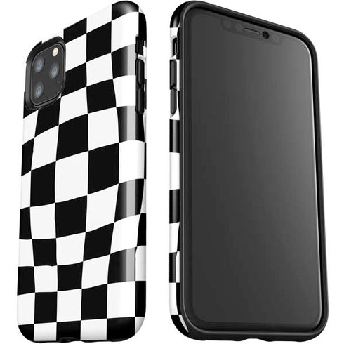 Black and White Zoomed Checkerboard iPhone 11 Pro Max Impact Case