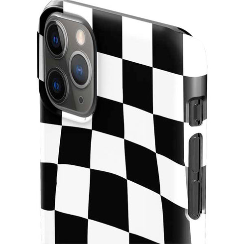 Black and White Zoomed Checkerboard iPhone 11 Pro Max Lite Case