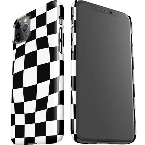 Black and White Zoomed Checkerboard iPhone 11 Pro Max Lite Case