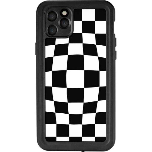 Black and White Zoomed Checkerboard iPhone 11 Pro Max Waterproof Case