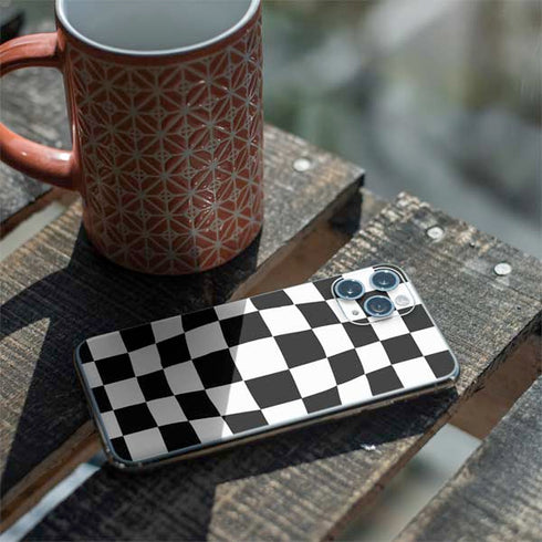 Black and White Zoomed Checkerboard iPhone 11 Pro Skin