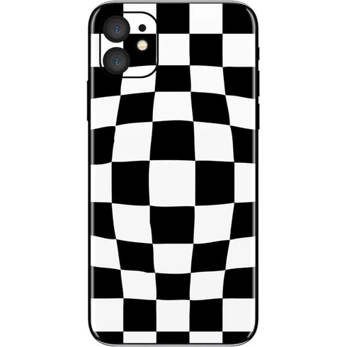 Black and White Zoomed Checkerboard iPhone 11 Skin