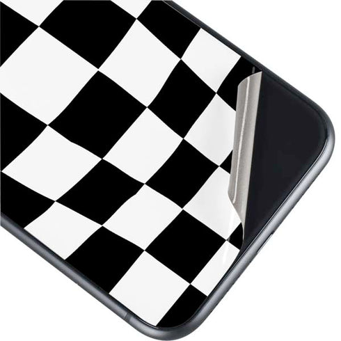 Black and White Zoomed Checkerboard iPhone 11 Skin