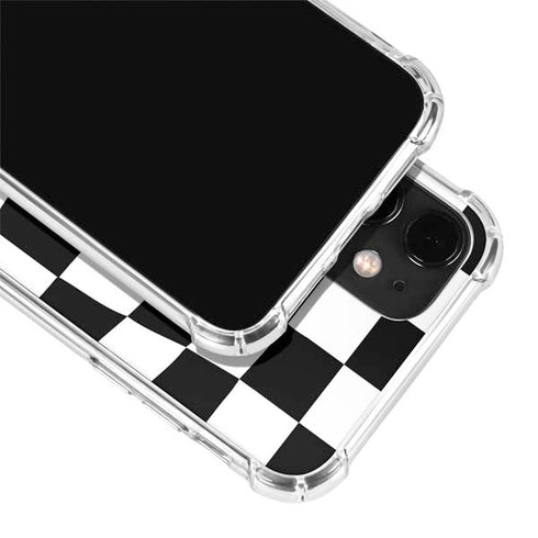 Black and White Zoomed Checkerboard iPhone 12 Clear Case