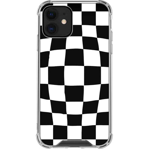 Black and White Zoomed Checkerboard iPhone 12 Mini Clear Case