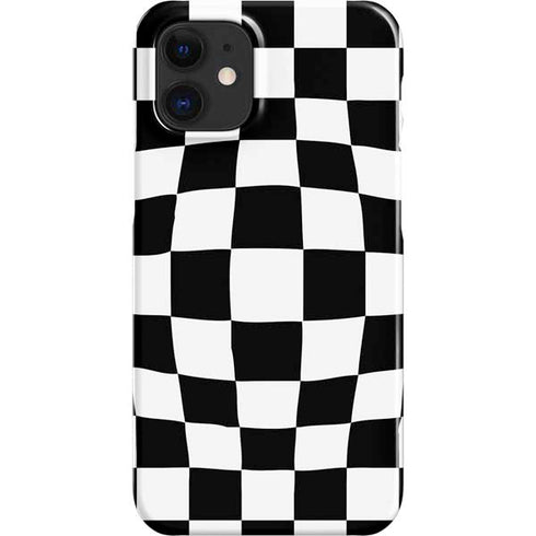Black and White Zoomed Checkerboard iPhone 12 Mini Lite Case