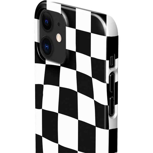 Black and White Zoomed Checkerboard iPhone 12 Mini Lite Case
