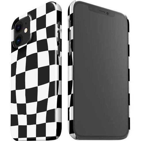 Black and White Zoomed Checkerboard iPhone 12 Mini Lite Case