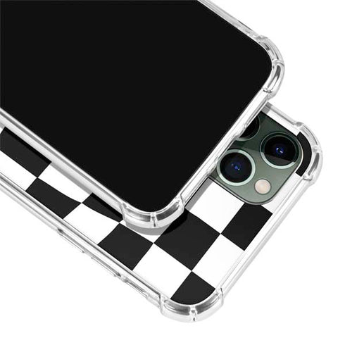 Black and White Zoomed Checkerboard iPhone 12 Pro Max Clear Case