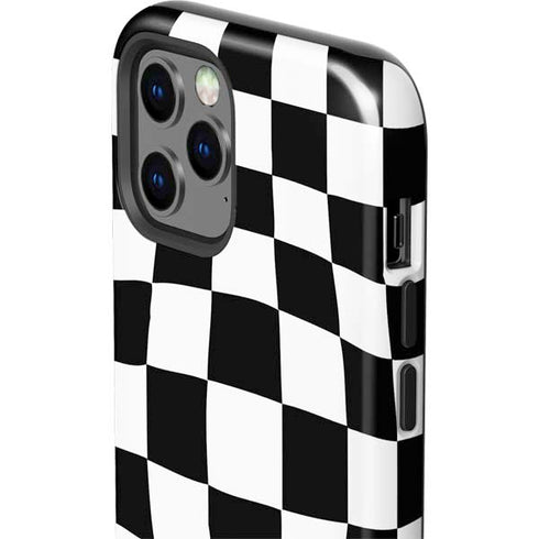 Black and White Zoomed Checkerboard iPhone 12 Pro Max Impact Case