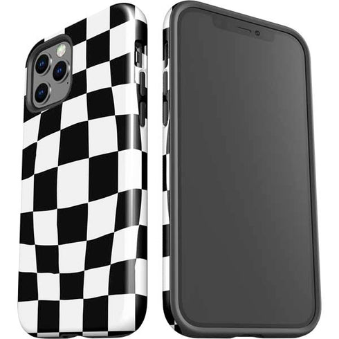 Black and White Zoomed Checkerboard iPhone 12 Pro Max Impact Case