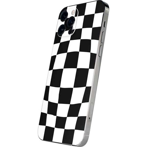 Black and White Zoomed Checkerboard iPhone 12 Pro Max Skin