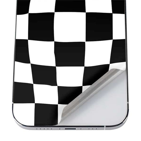 Black and White Zoomed Checkerboard iPhone 12 Pro Max Skin