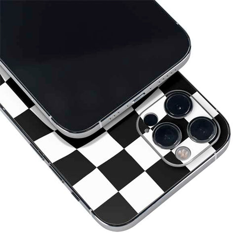 Black and White Zoomed Checkerboard iPhone 12 Pro Max Skin