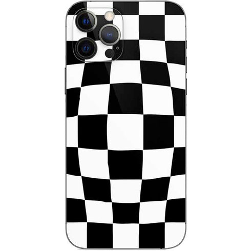 Black and White Zoomed Checkerboard iPhone 12 Pro Skin