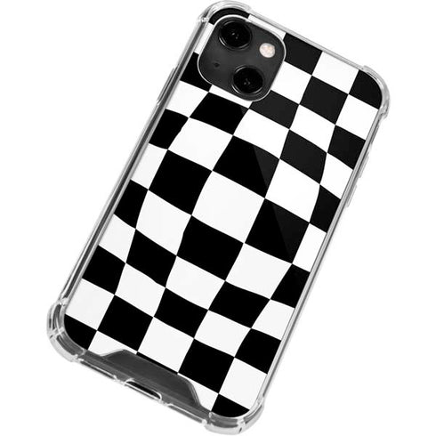Black and White Zoomed Checkerboard iPhone 13 Clear Case