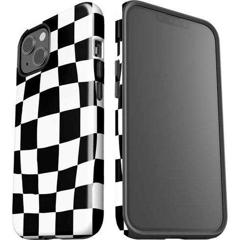 Black and White Zoomed Checkerboard iPhone 13 Impact Case