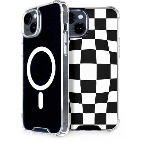 Black and White Zoomed Checkerboard iPhone 13 MagSafe Case