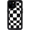 Black and White Zoomed Checkerboard iPhone 13 Mini Waterproof Case