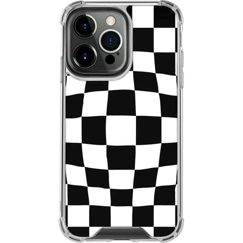 Black and White Zoomed Checkerboard iPhone 13 Pro Clear Case