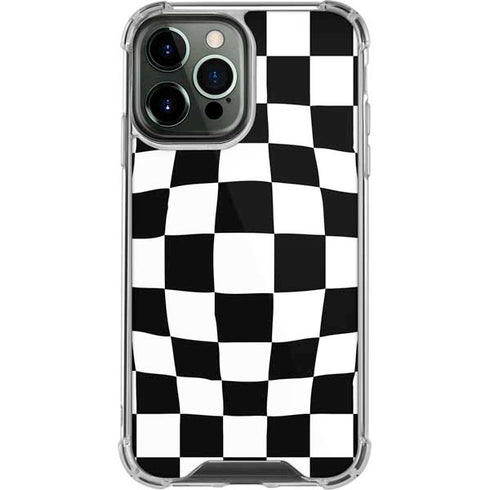 Black and White Zoomed Checkerboard iPhone 13 Pro Max Clear Case